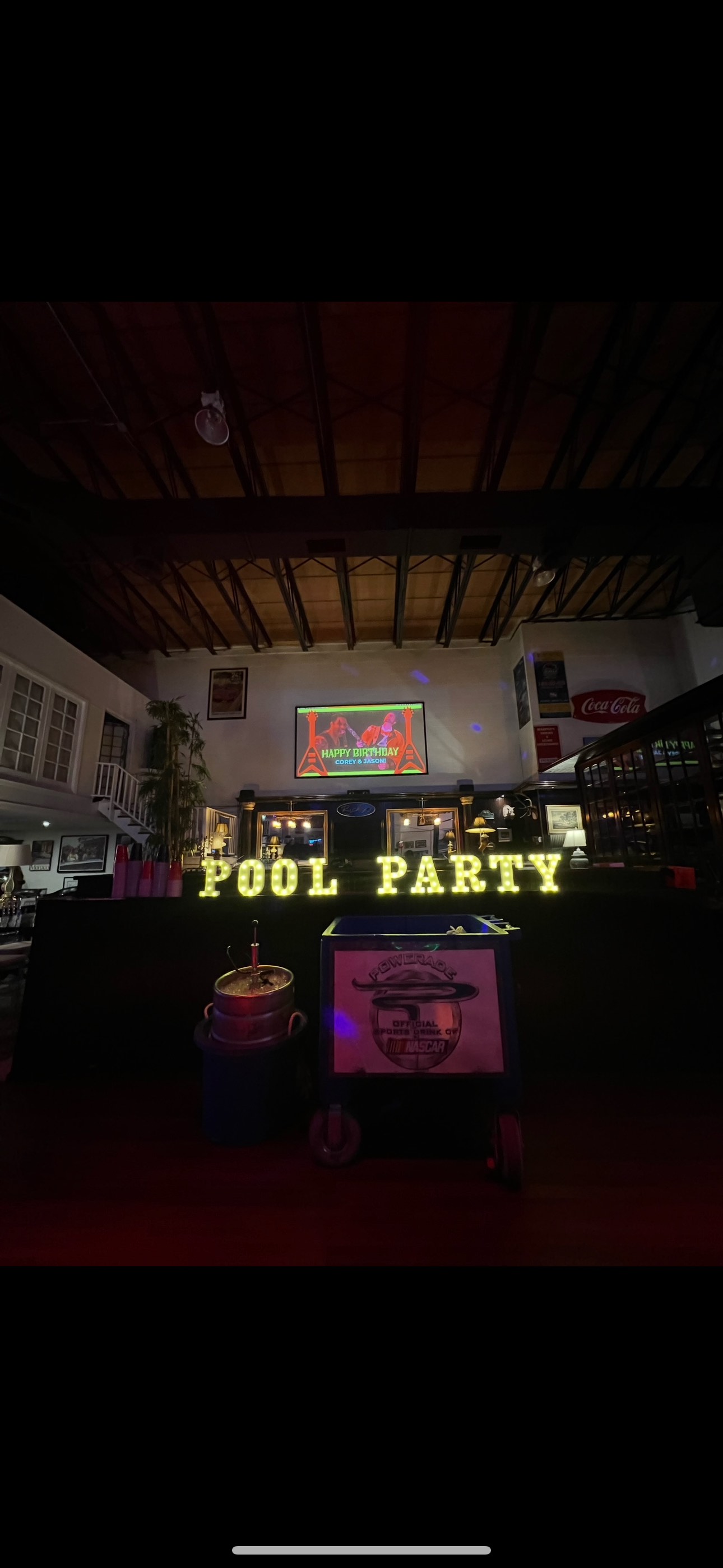 Pool Party illuminated sign